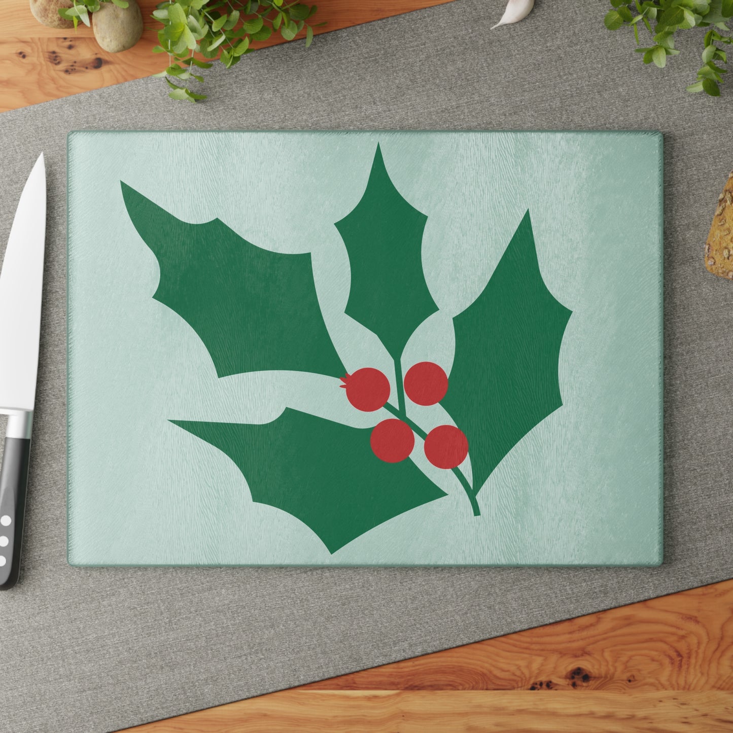 Hershe3 l Glass Cutting Board l Christmas Theme