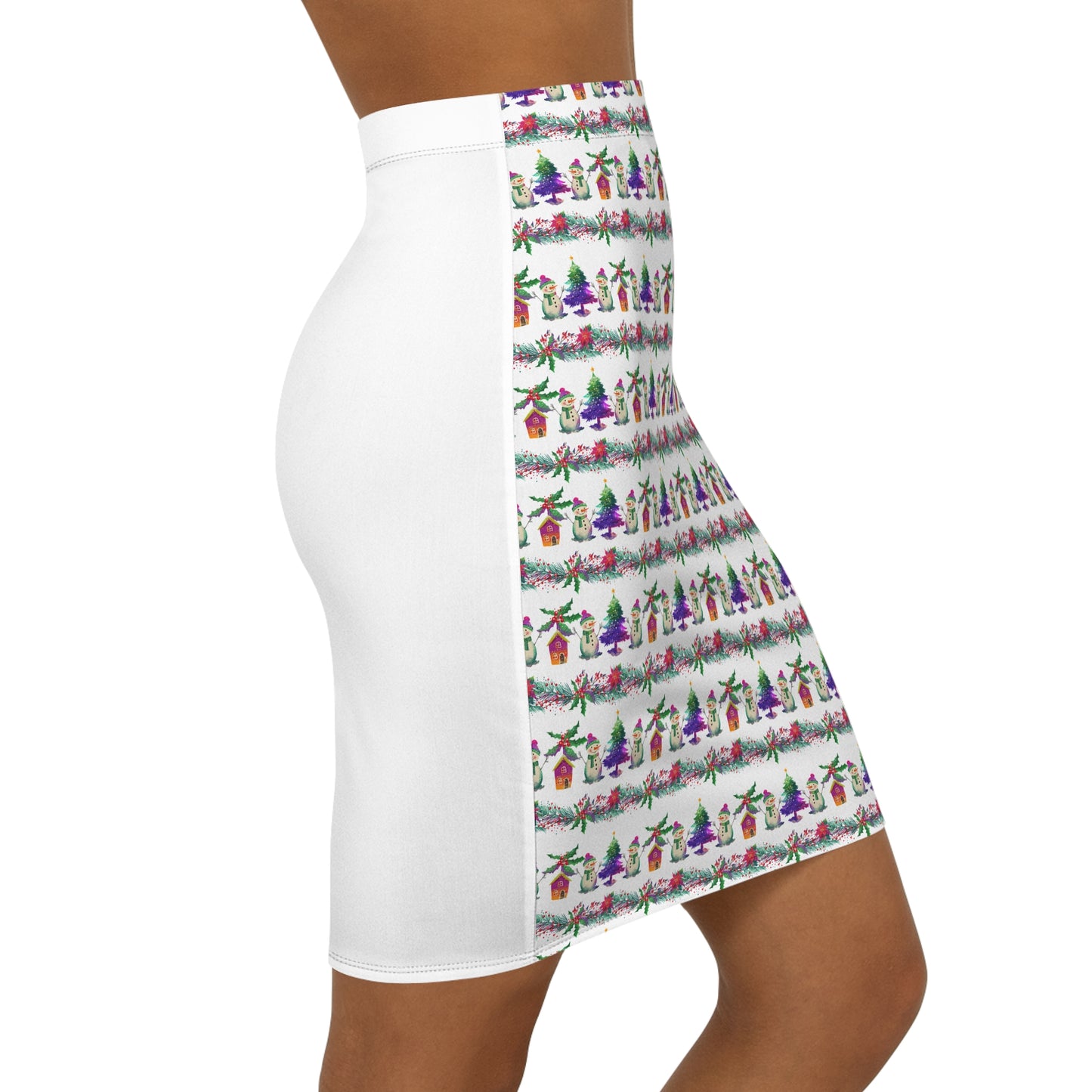 Winter l Mid-Waist Skirt l Snoman