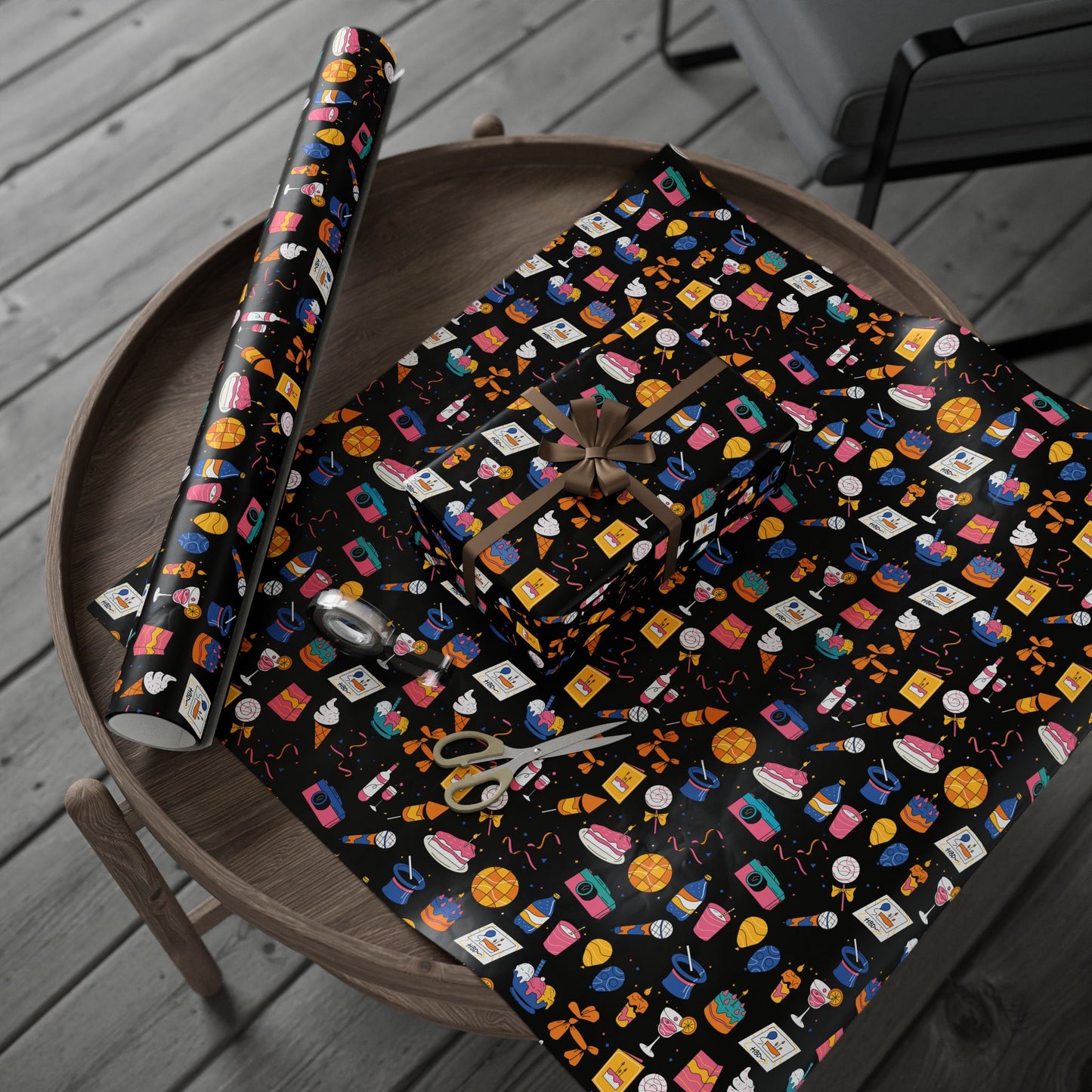 Birthday l Gift Wrap l Black