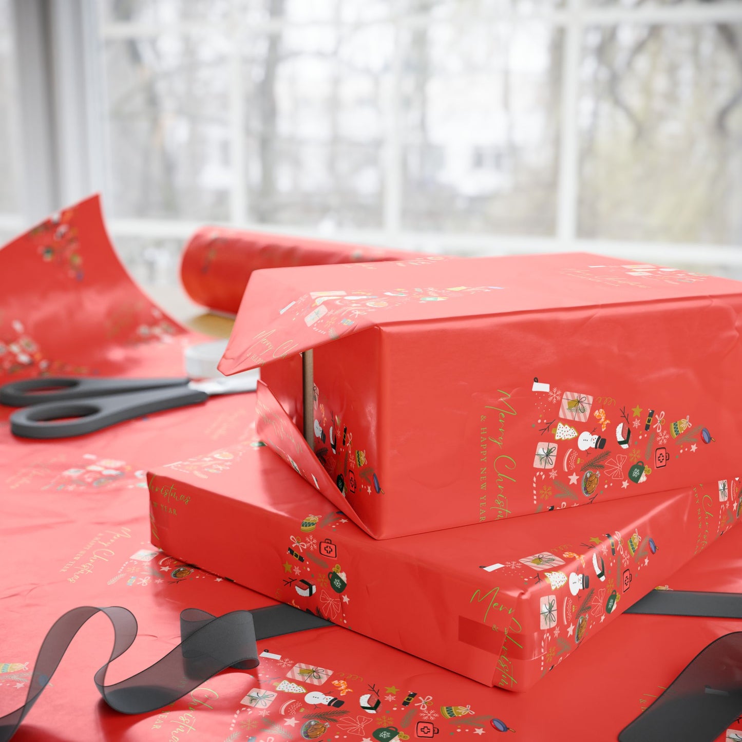 Xmas Tree | Wrapping Paper | Red