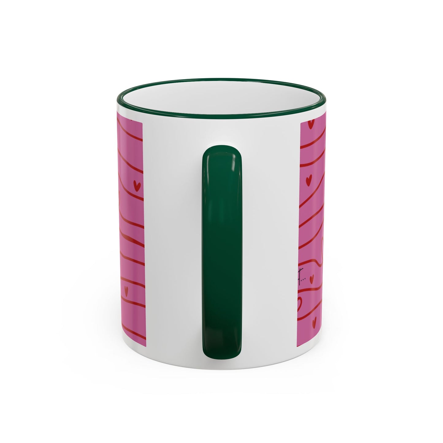 Hershe3 Valentine’s Day Accent Rim & Handle Mug — Romantic 11oz/15oz Gift