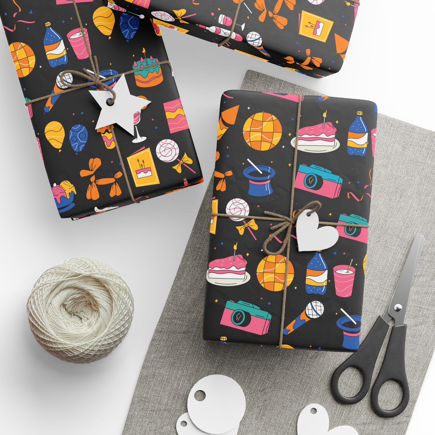 Birthday l Gift Wrap l Black
