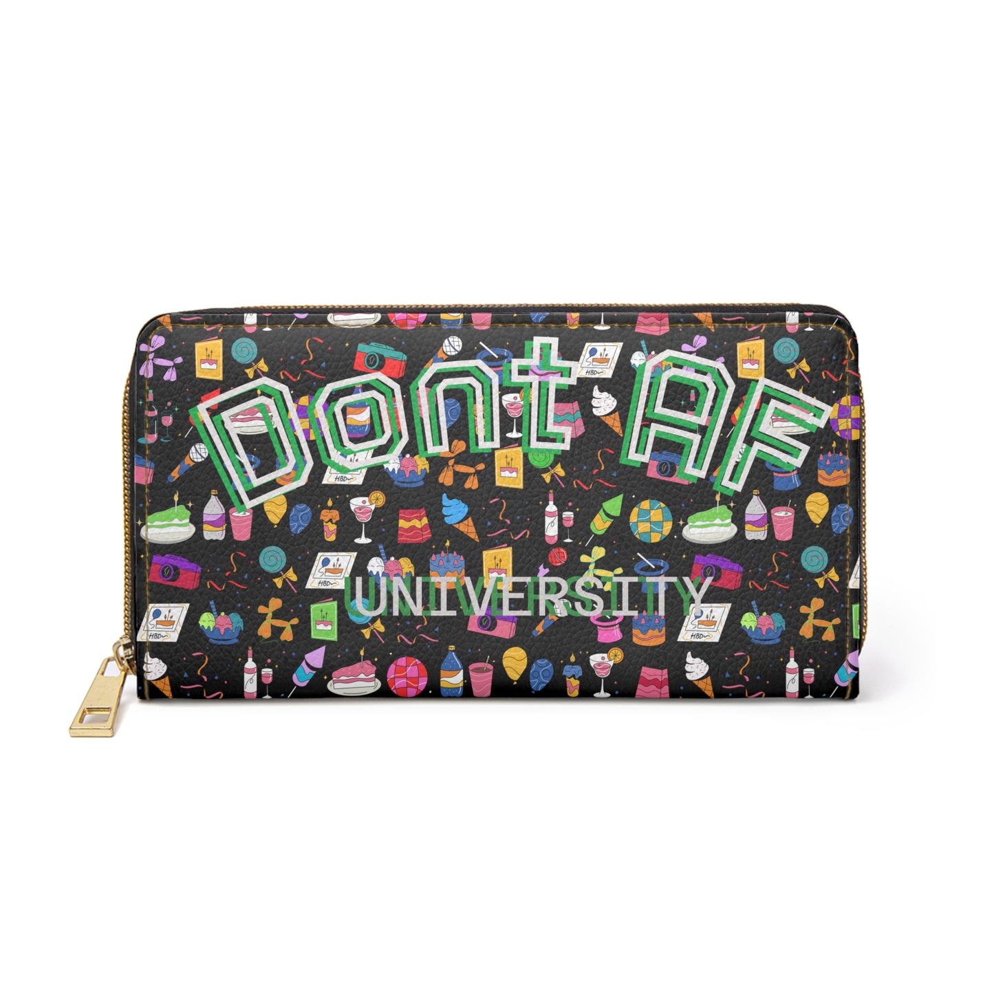 Dont Care l  Zipper Wallet l Black