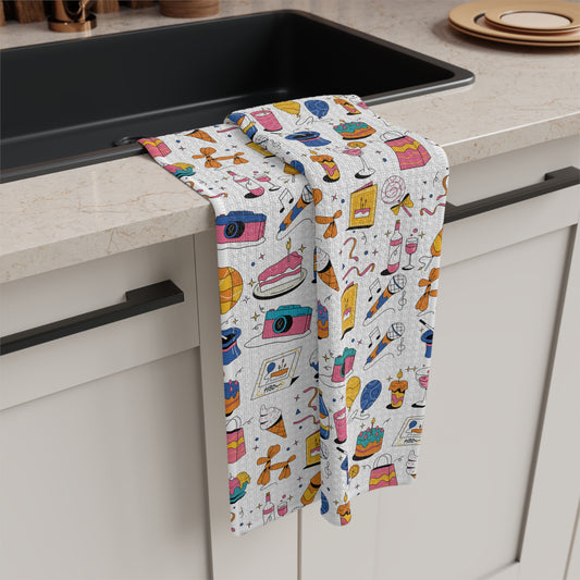 Birthday Theme l Microfiber Towel l White