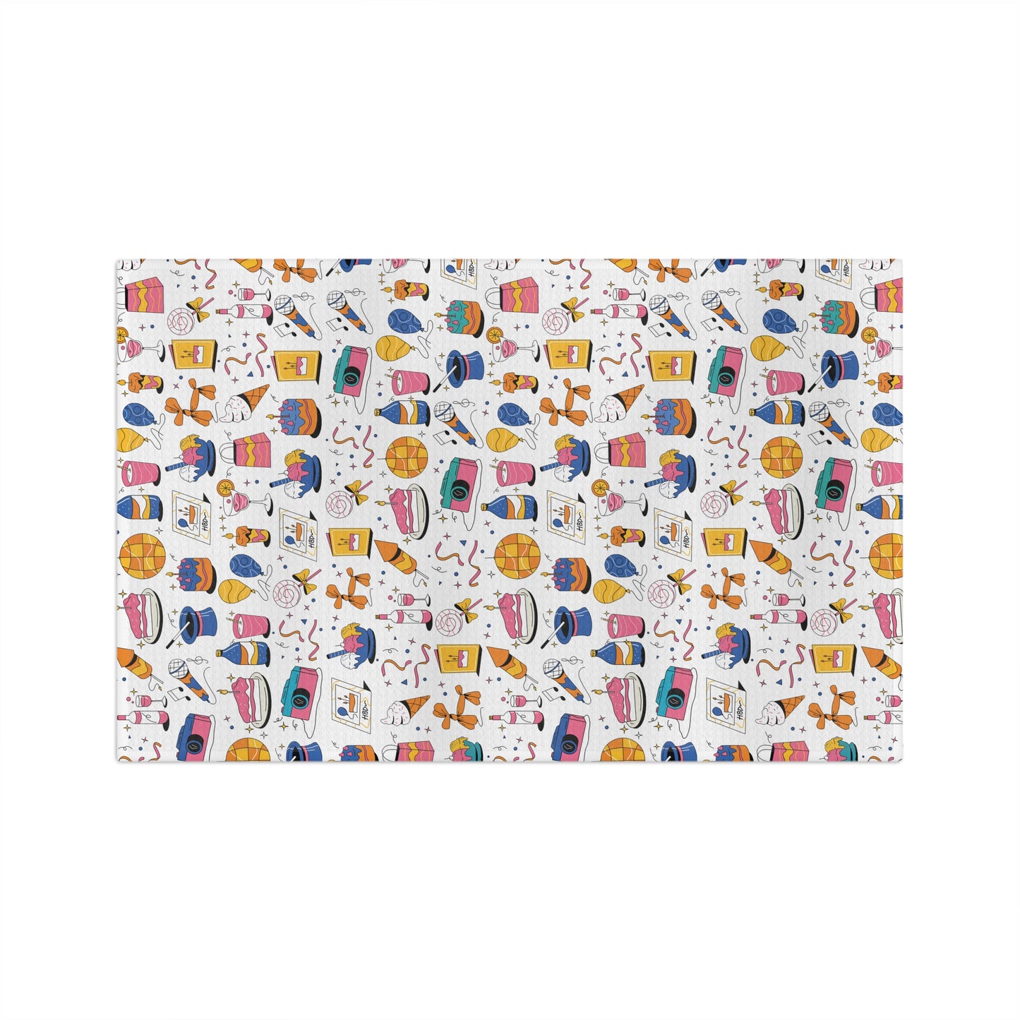 Birthday Theme l Microfiber Towel l White