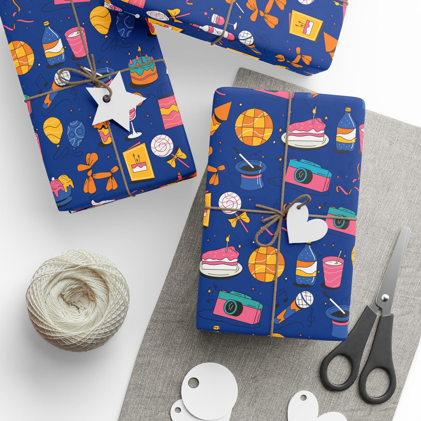 Birthday l Gift Wrap l Baby blue