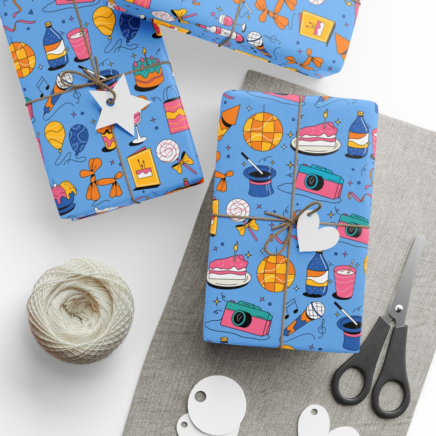 Birthday l Gift Wrap l Powder Blue
