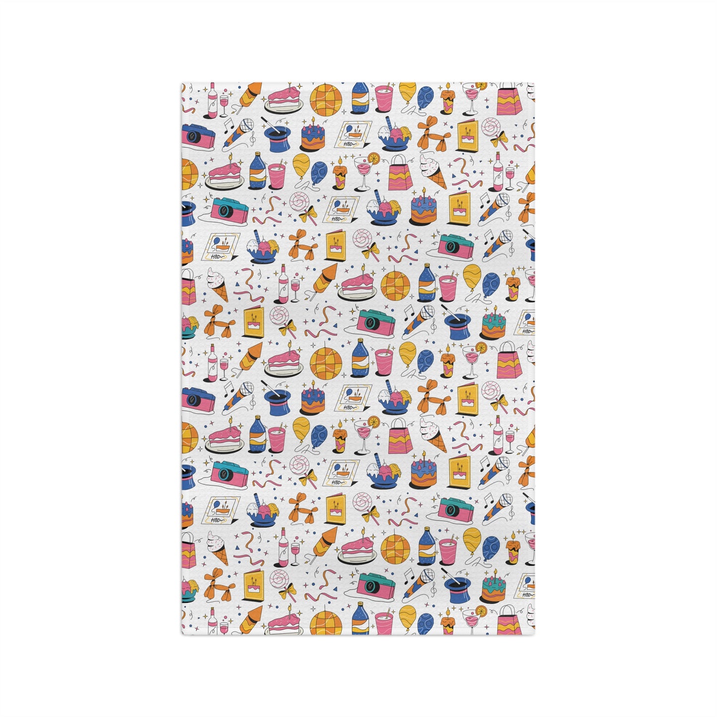 Birthday Theme l Microfiber Towel l White