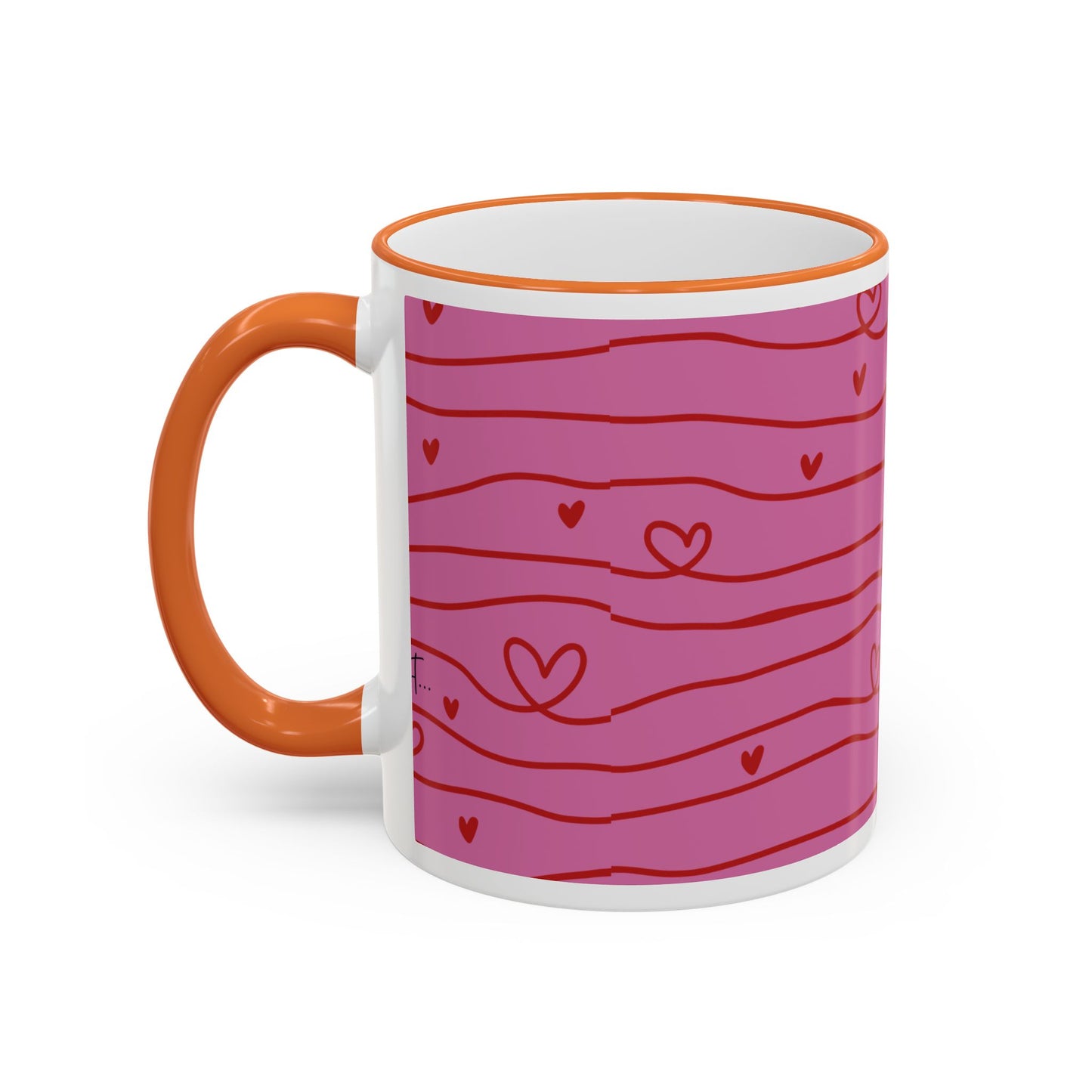 Hershe3 Valentine’s Day Accent Rim & Handle Mug — Romantic 11oz/15oz Gift