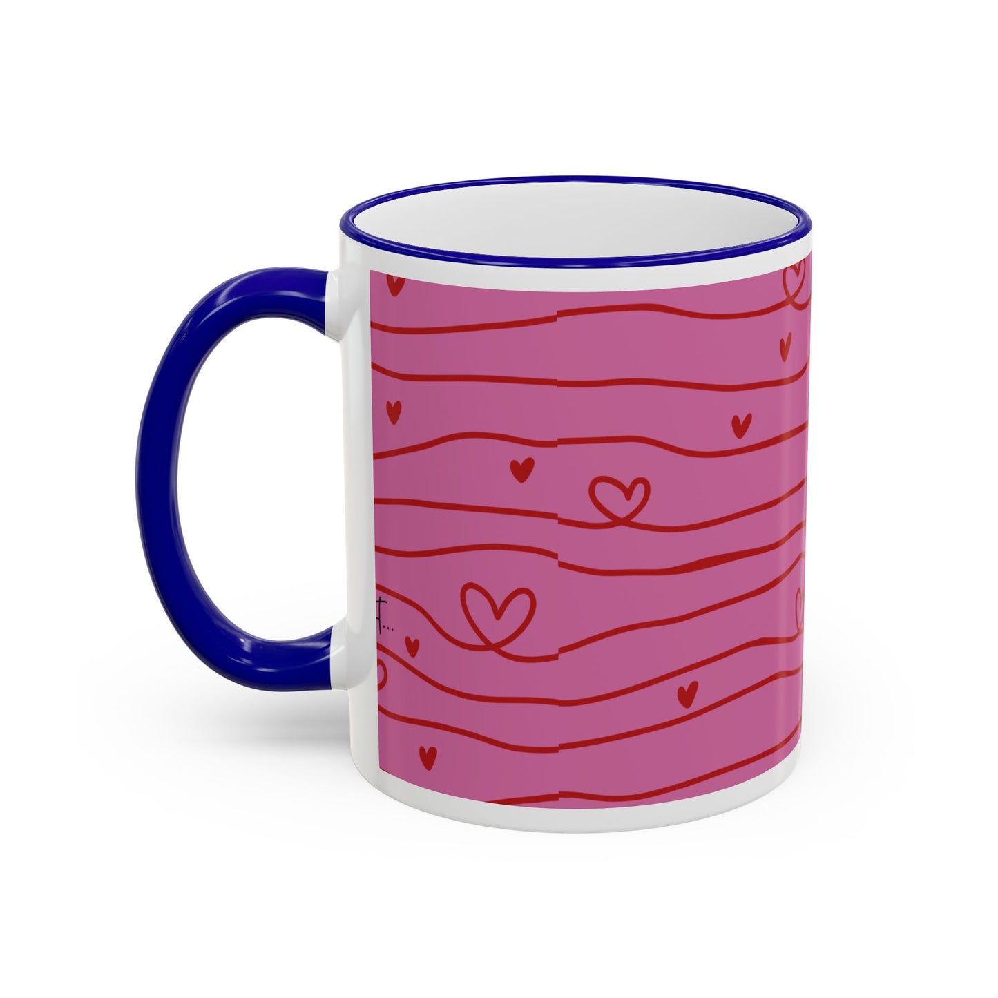 Hershe3 Valentine’s Day Accent Rim & Handle Mug — Romantic 11oz/15oz Gift