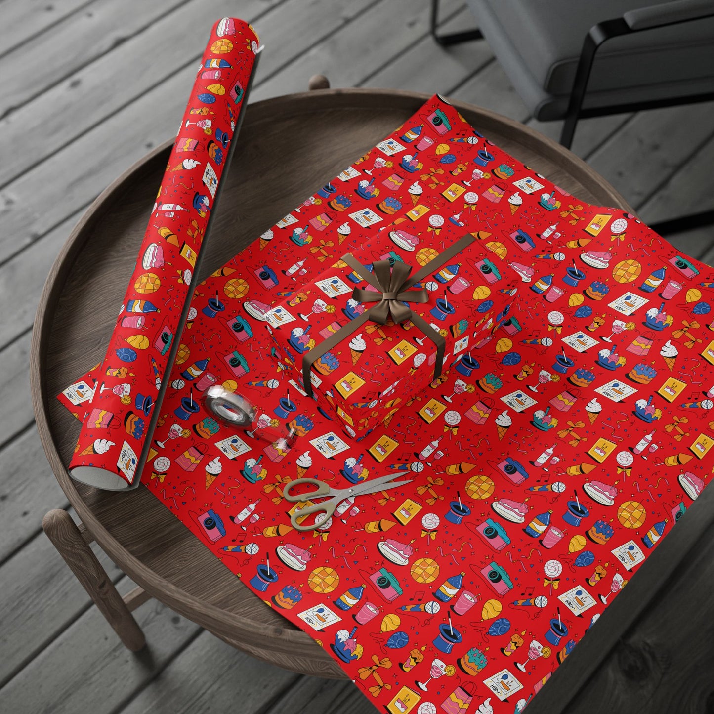 Birthday l Gift Wrap l Red