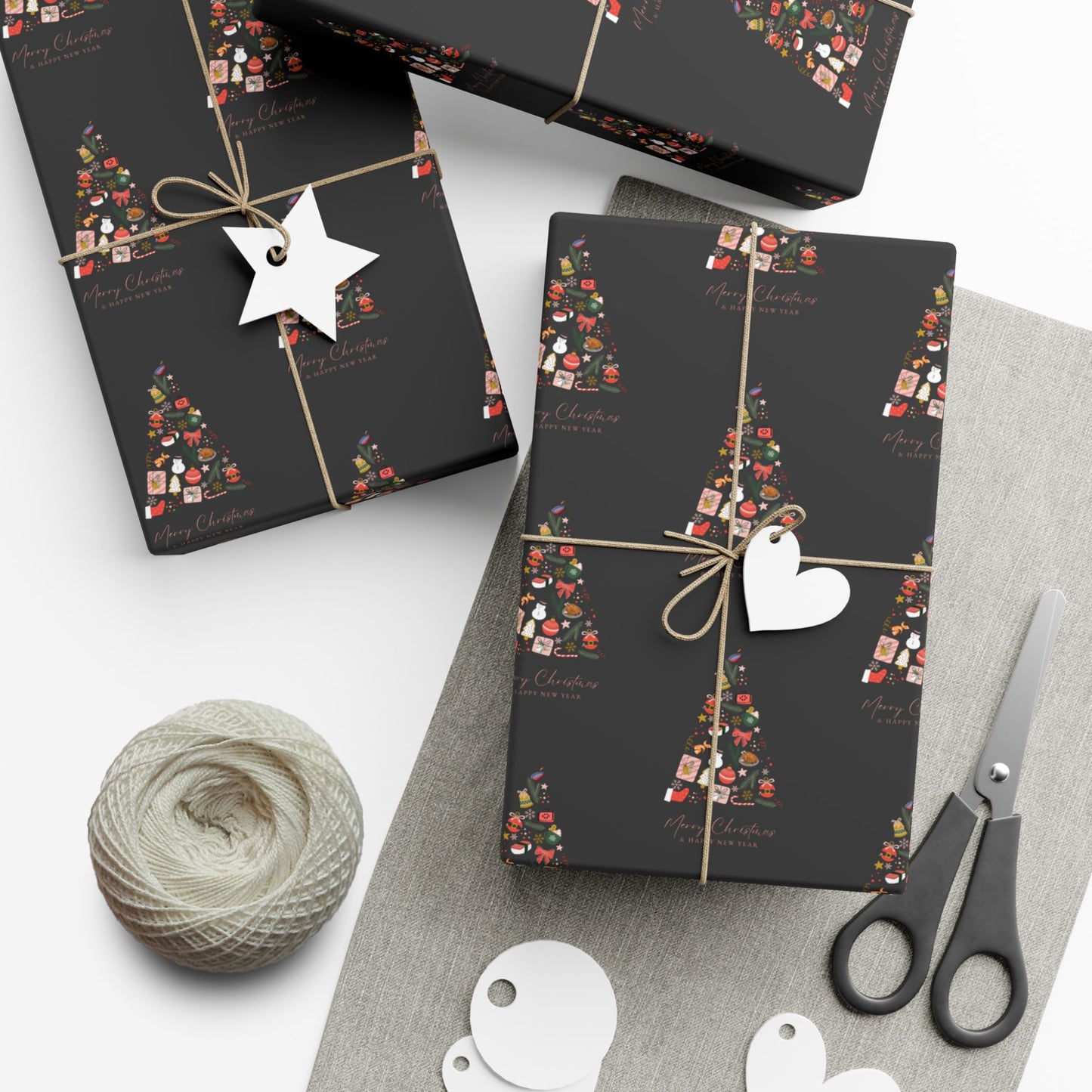 Xmas Tree |  Wrapping Paper| Black