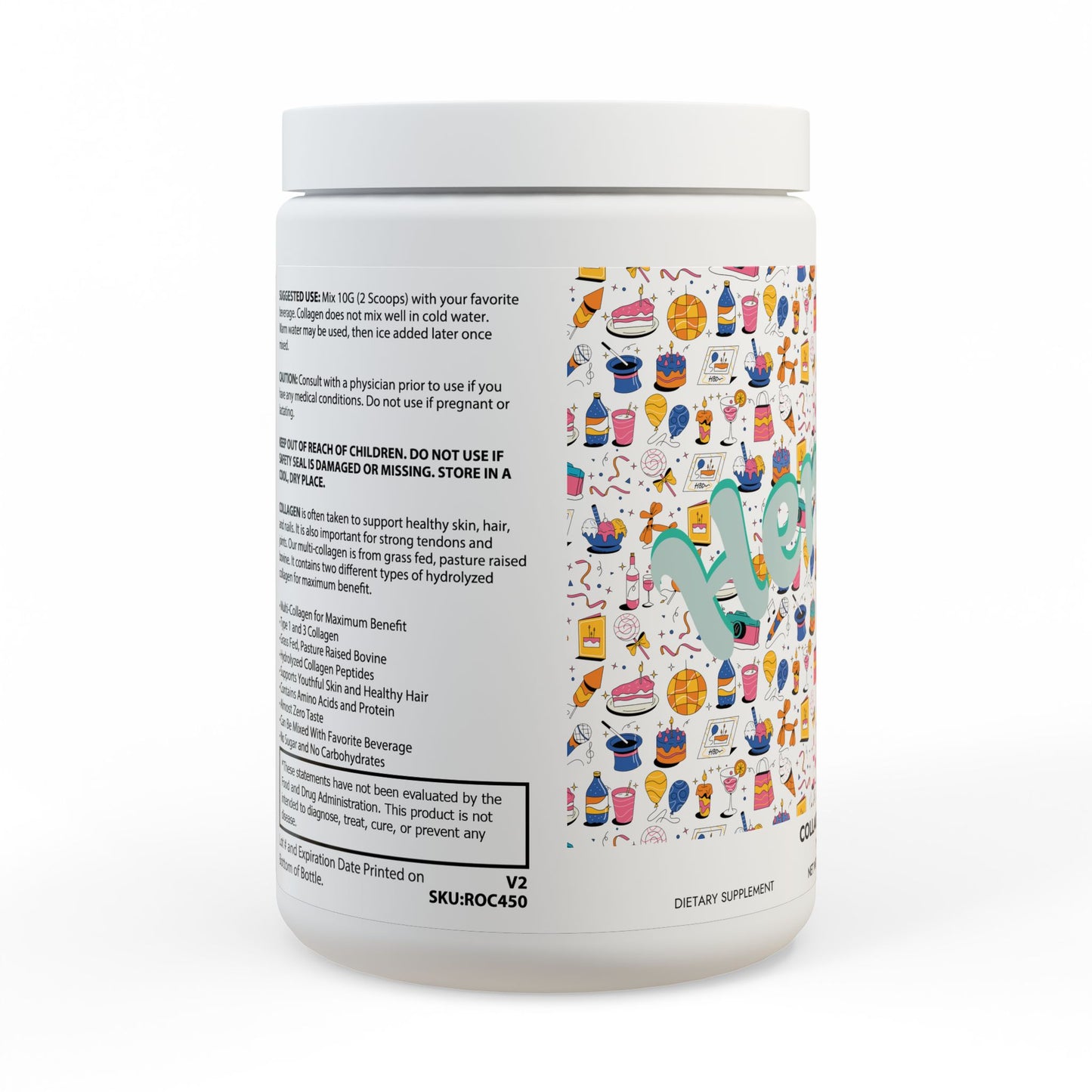 Hershe3 l Collagen Peptides Type I & III Supplement (350g, 12.3oz) l White Jar