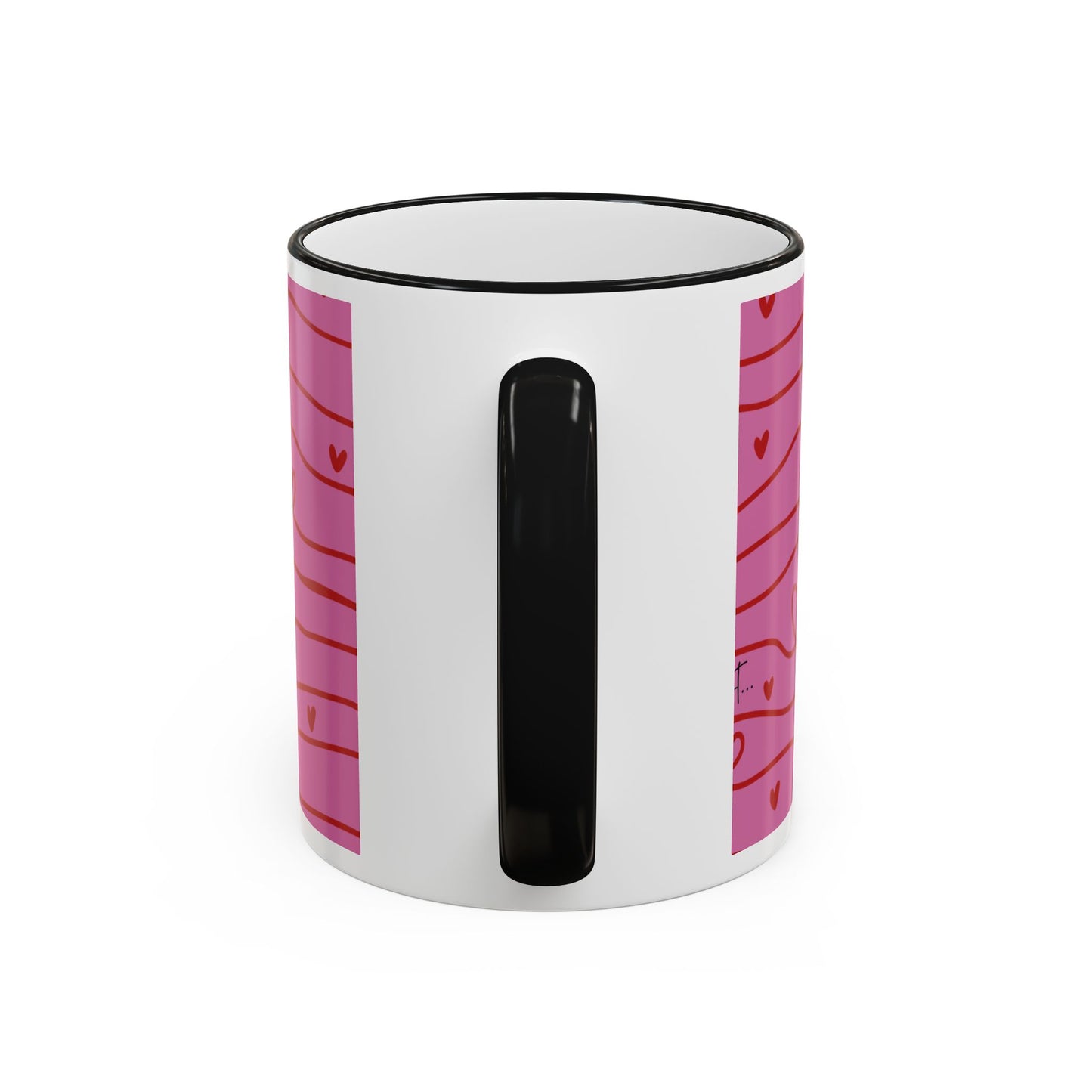 Hershe3 Valentine’s Day Accent Rim & Handle Mug — Romantic 11oz/15oz Gift
