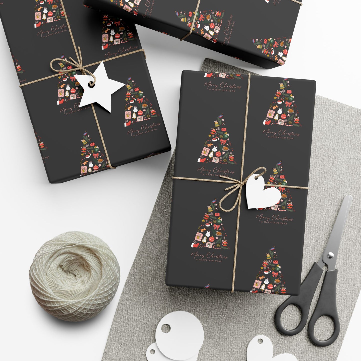 Xmas Tree |  Wrapping Paper| Black