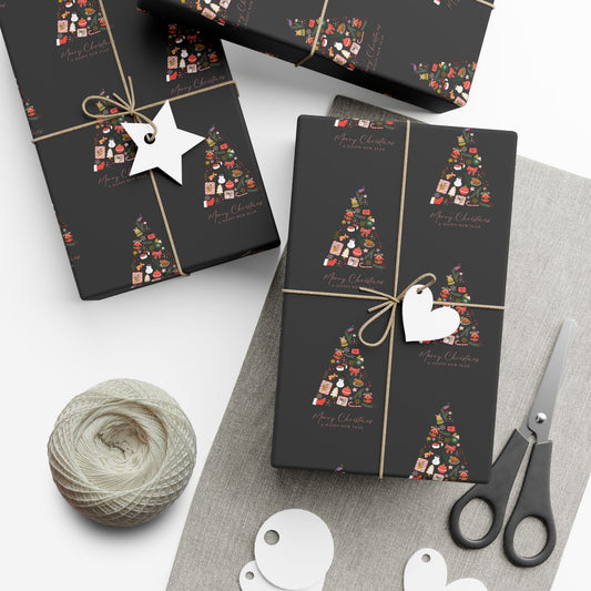 Xmas Tree |  Wrapping Paper| Black