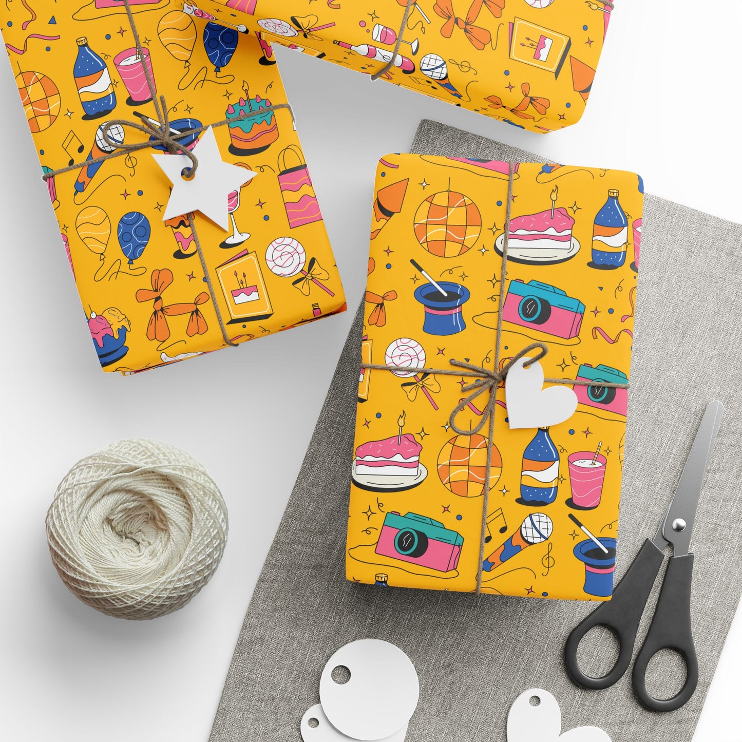 Birthday l Gift Wrap l Yellow