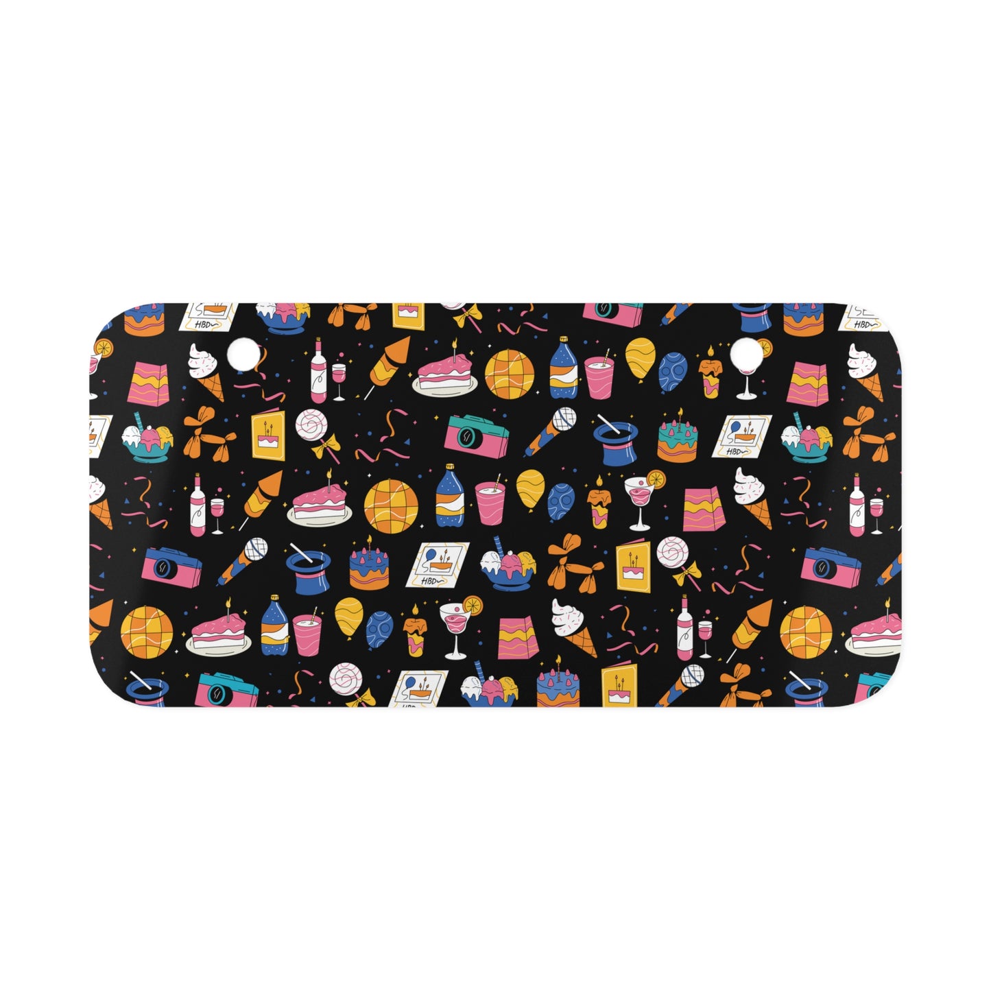 Birthday Theme l Mini License Plate l Black