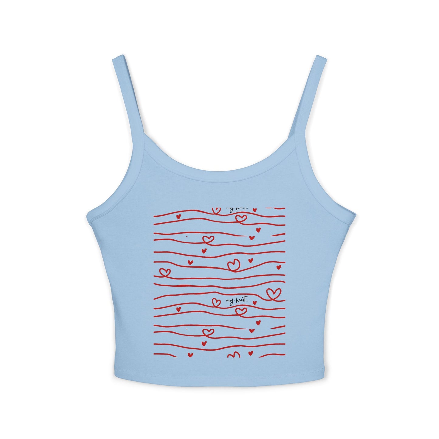 Hershe3 l Spaghetti Tank Top l Red Heart Stripes