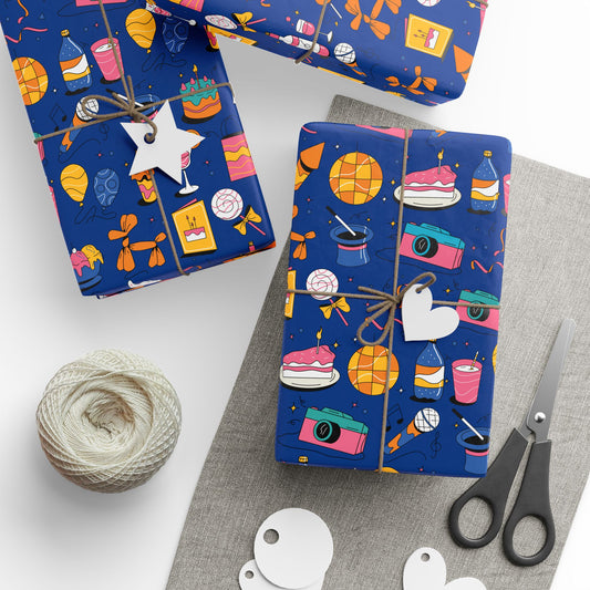 Birthday l Gift Wrap l Baby blue