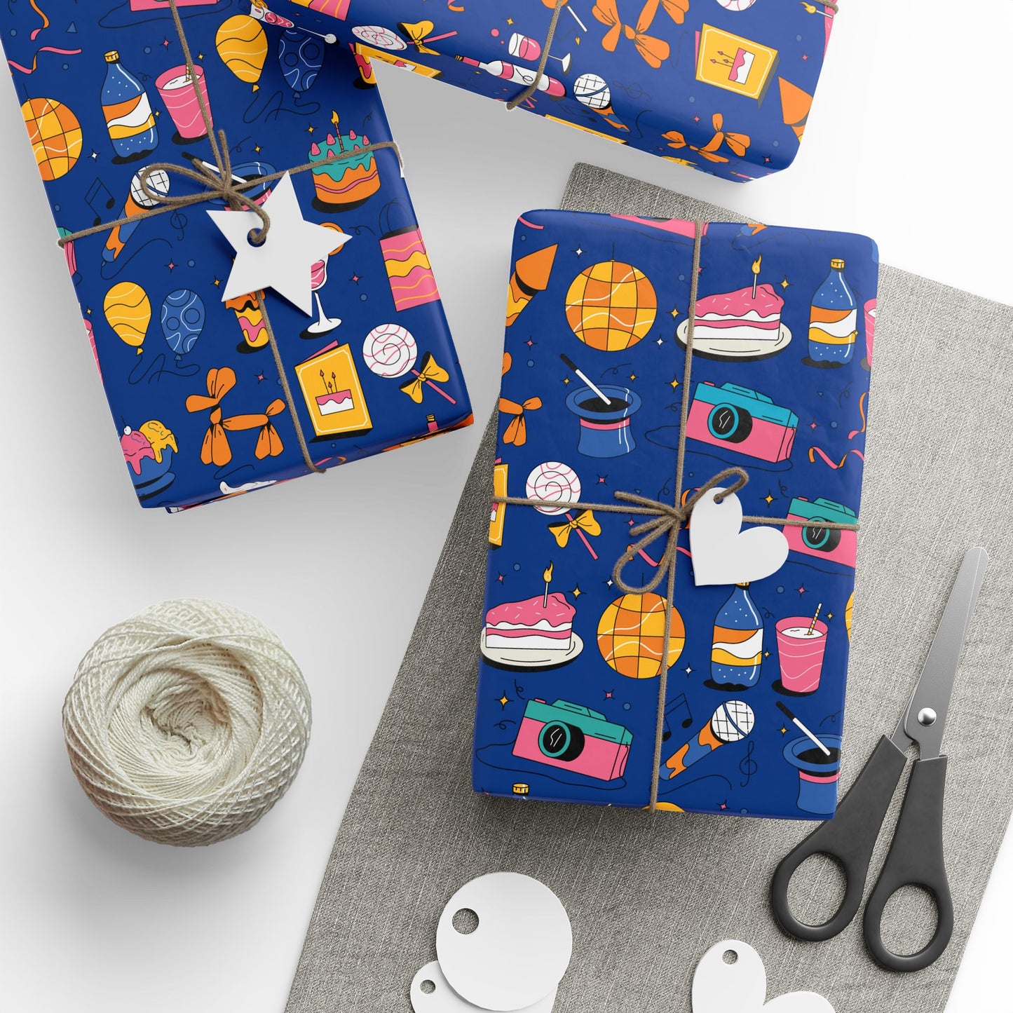 Birthday l Gift Wrap l Baby blue