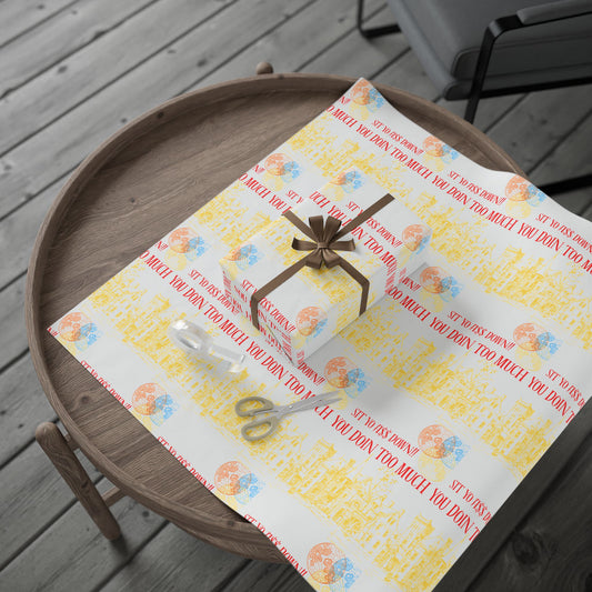 You Doin To Much | Wrapping Paper | Yellow