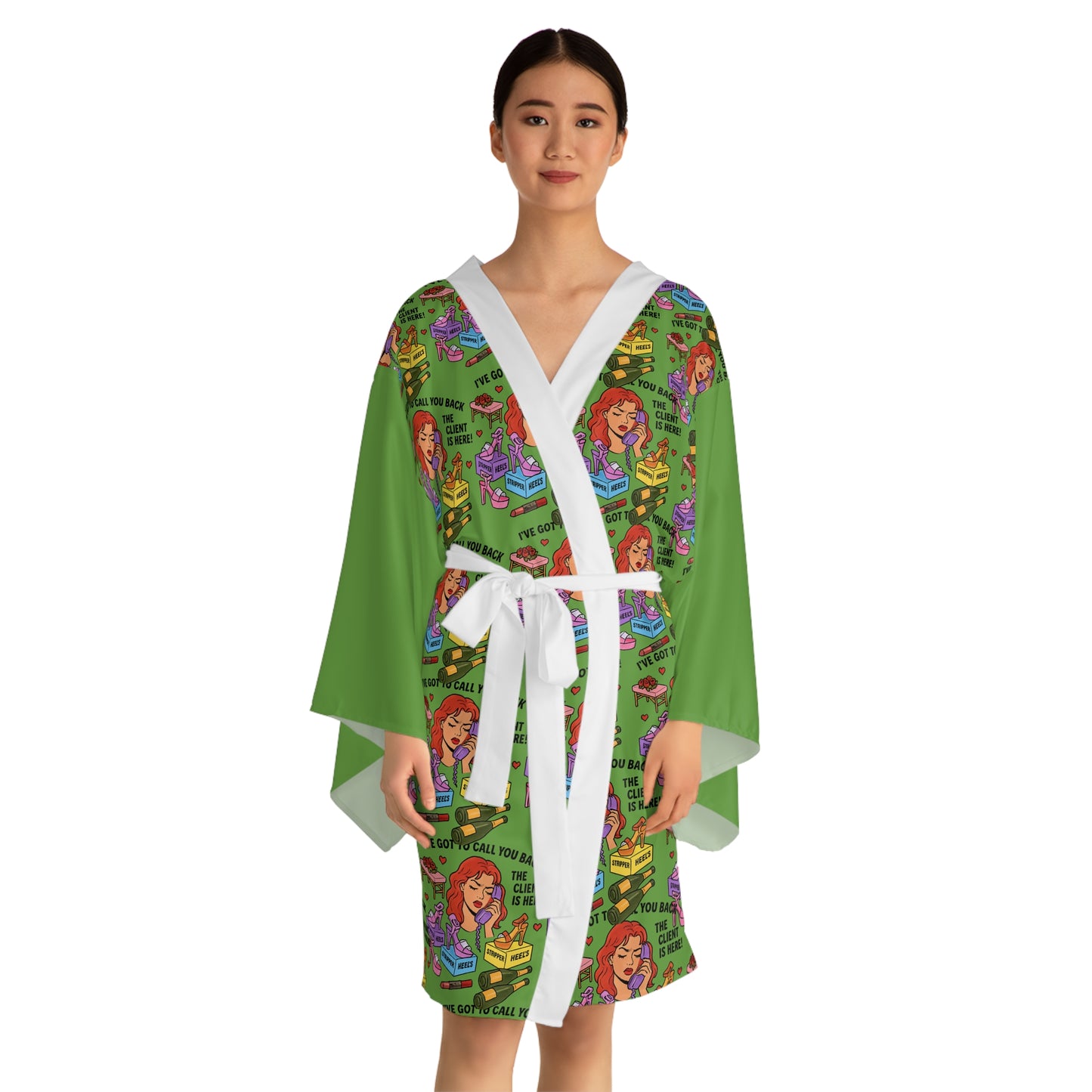 The Client l Kimono Robe l Blossom Green