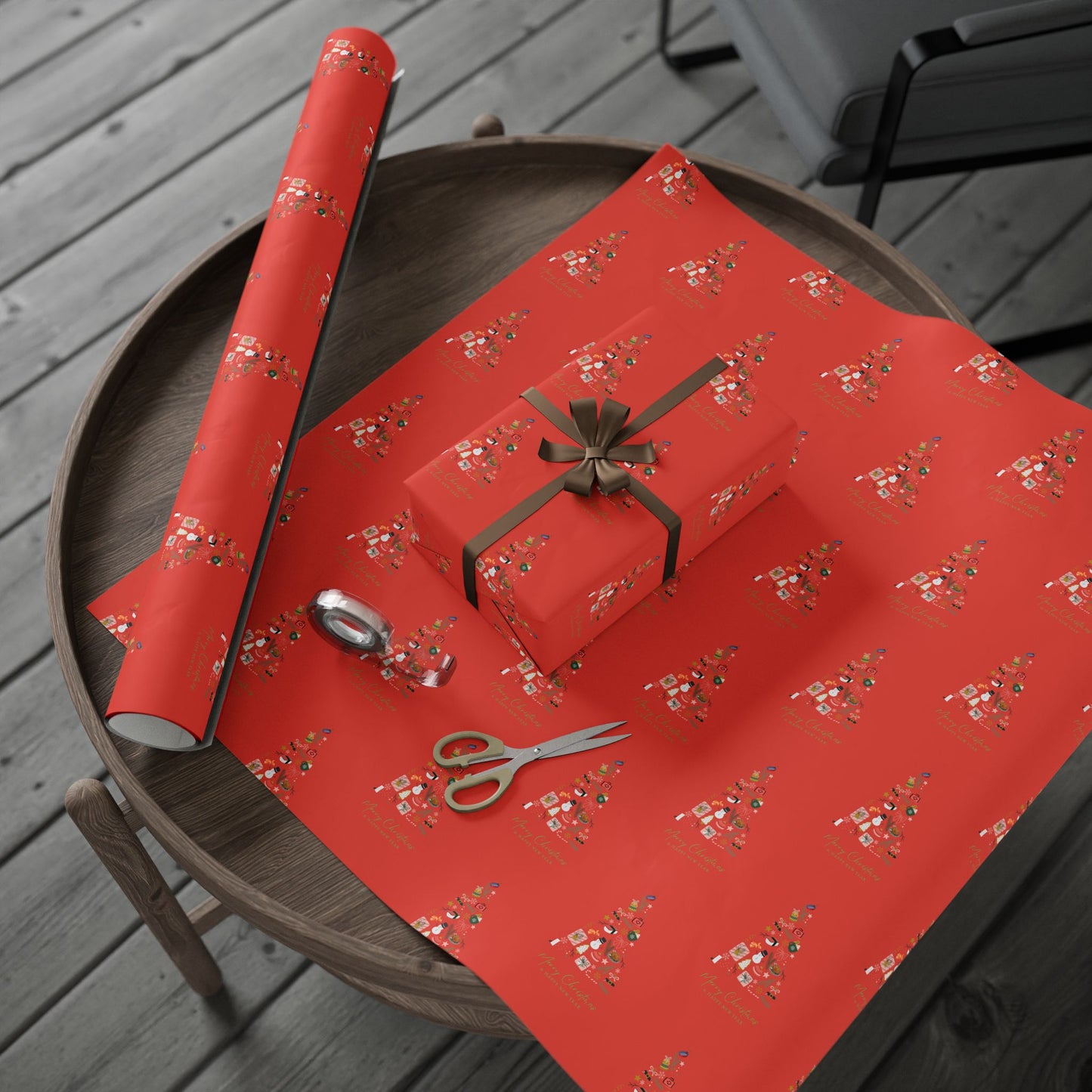 Xmas Tree | Wrapping Paper | Red