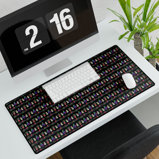 Winter l Desk Mat l Snoman l Black