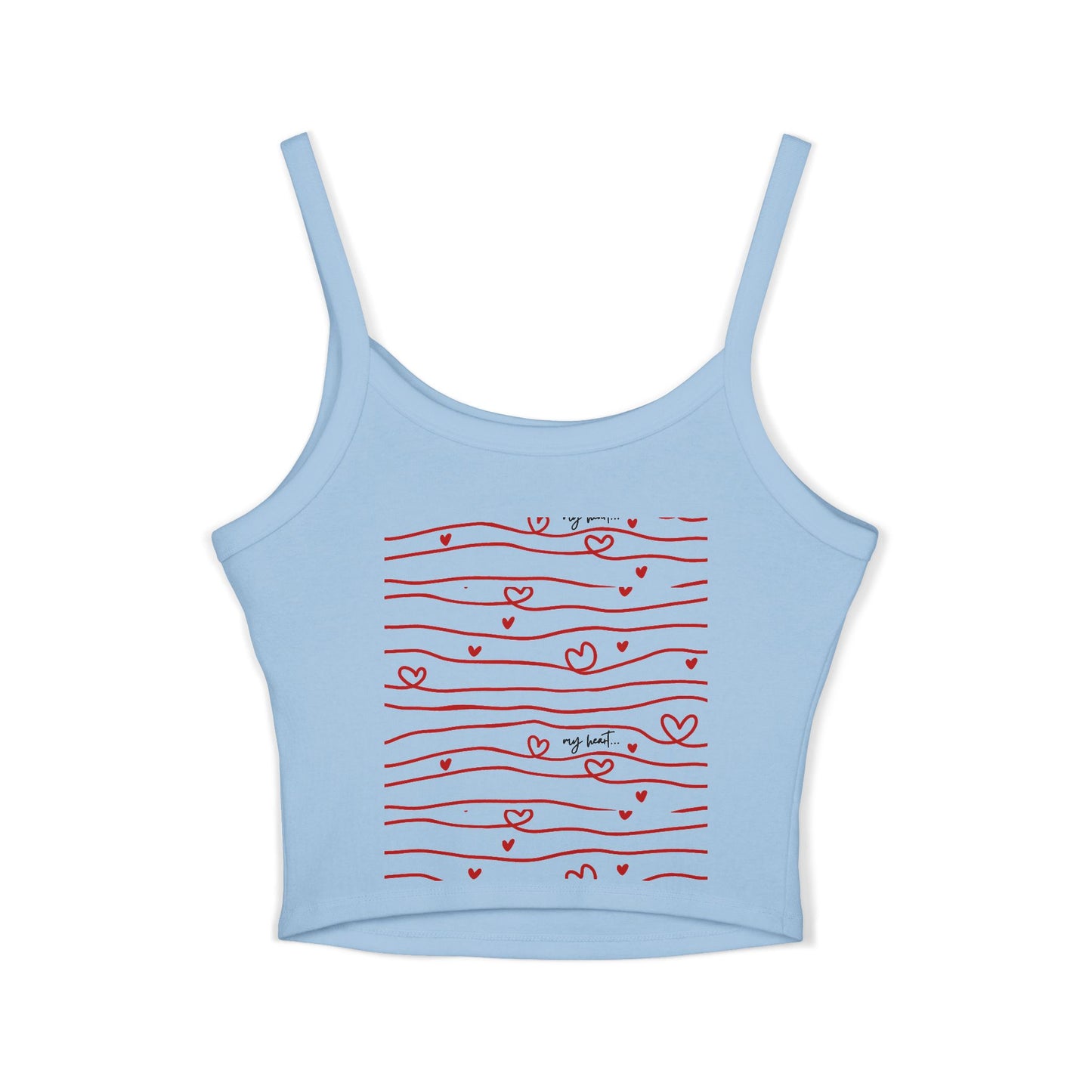 Hershe3 l Spaghetti Tank Top l Red Heart Stripes