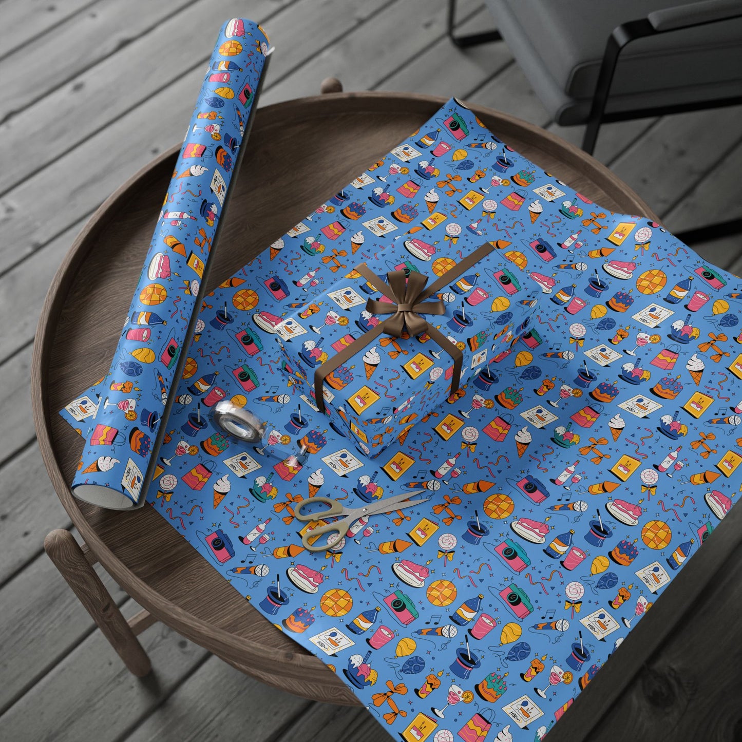 Birthday l Gift Wrap l Powder Blue