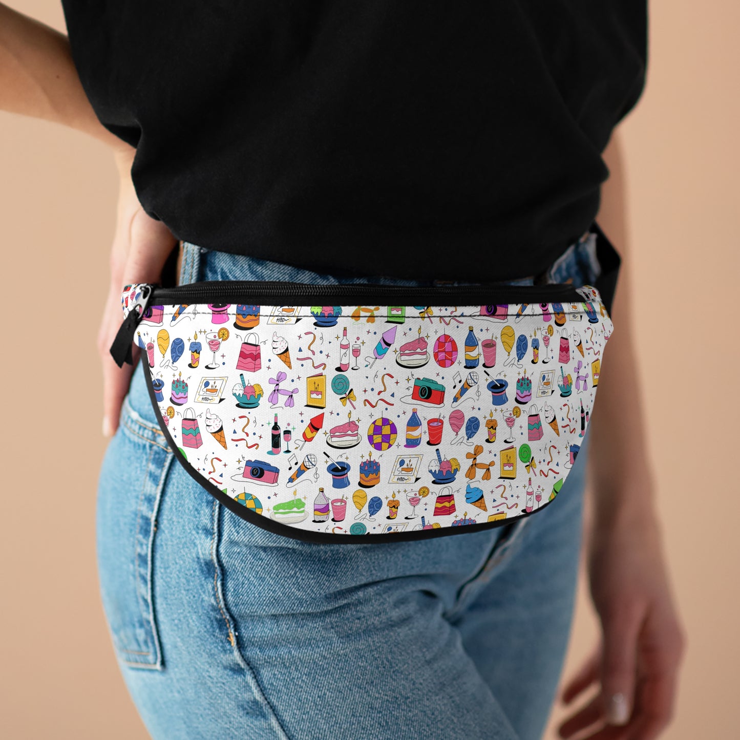 All That l Pattern Fanny Pack l White