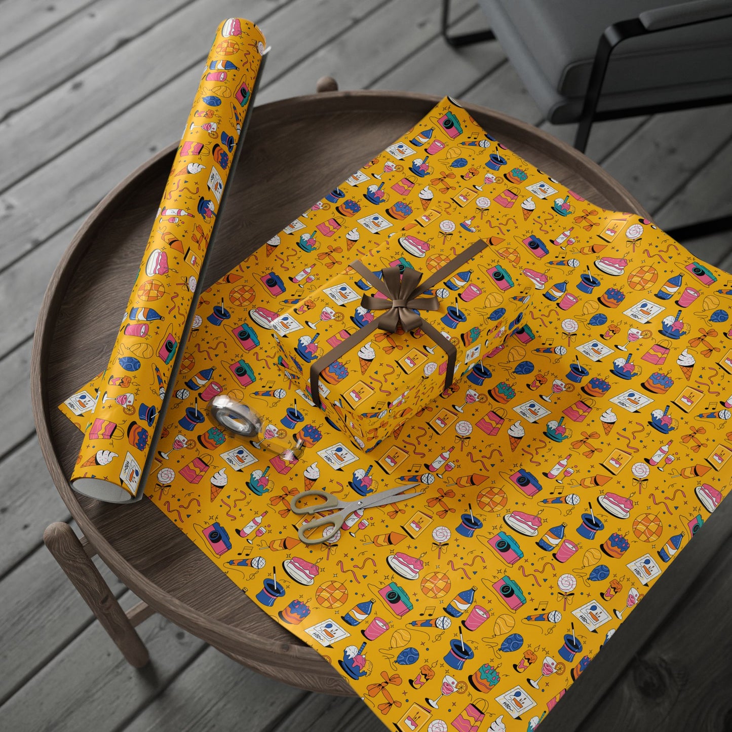 Birthday l Gift Wrap l Yellow