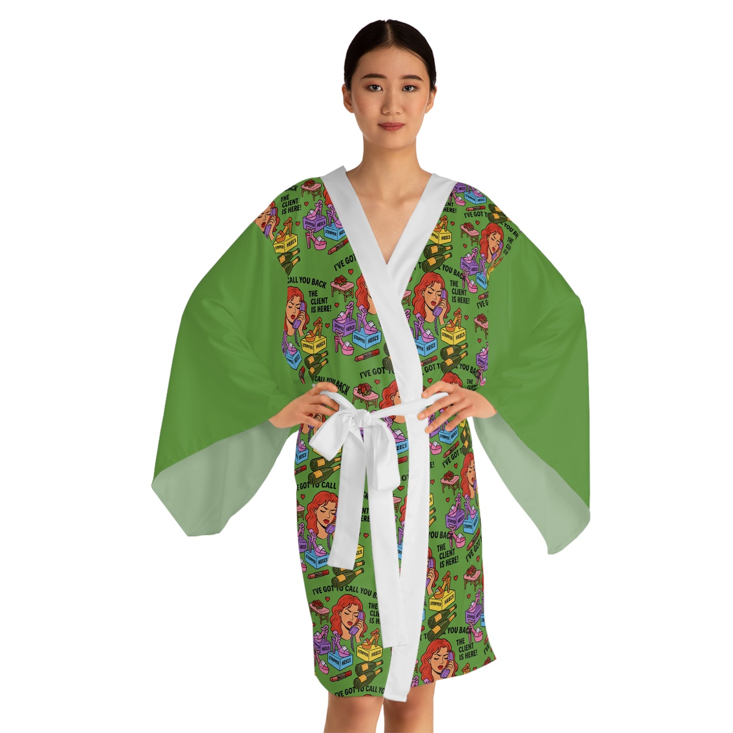 The Client l Kimono Robe l Blossom Green