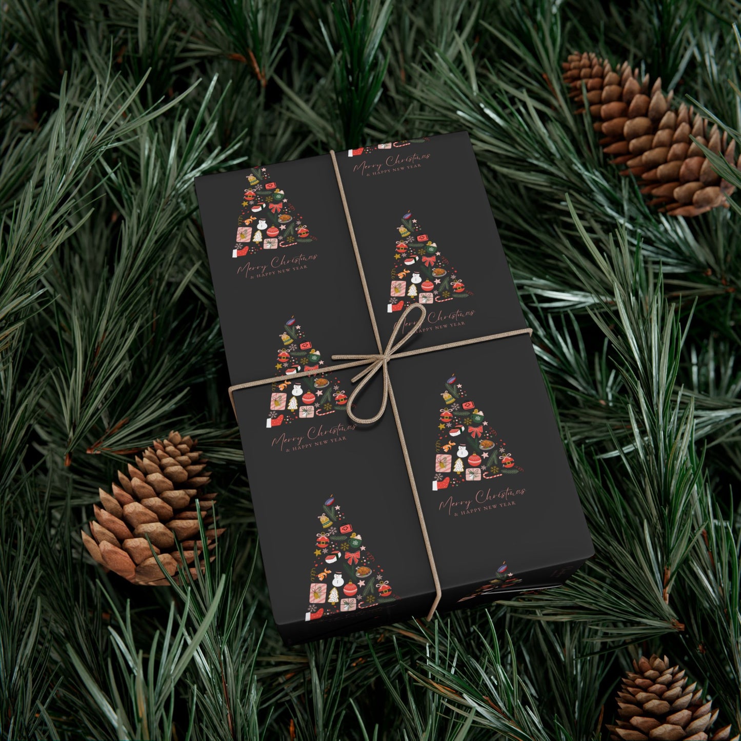 Xmas Tree |  Wrapping Paper| Black