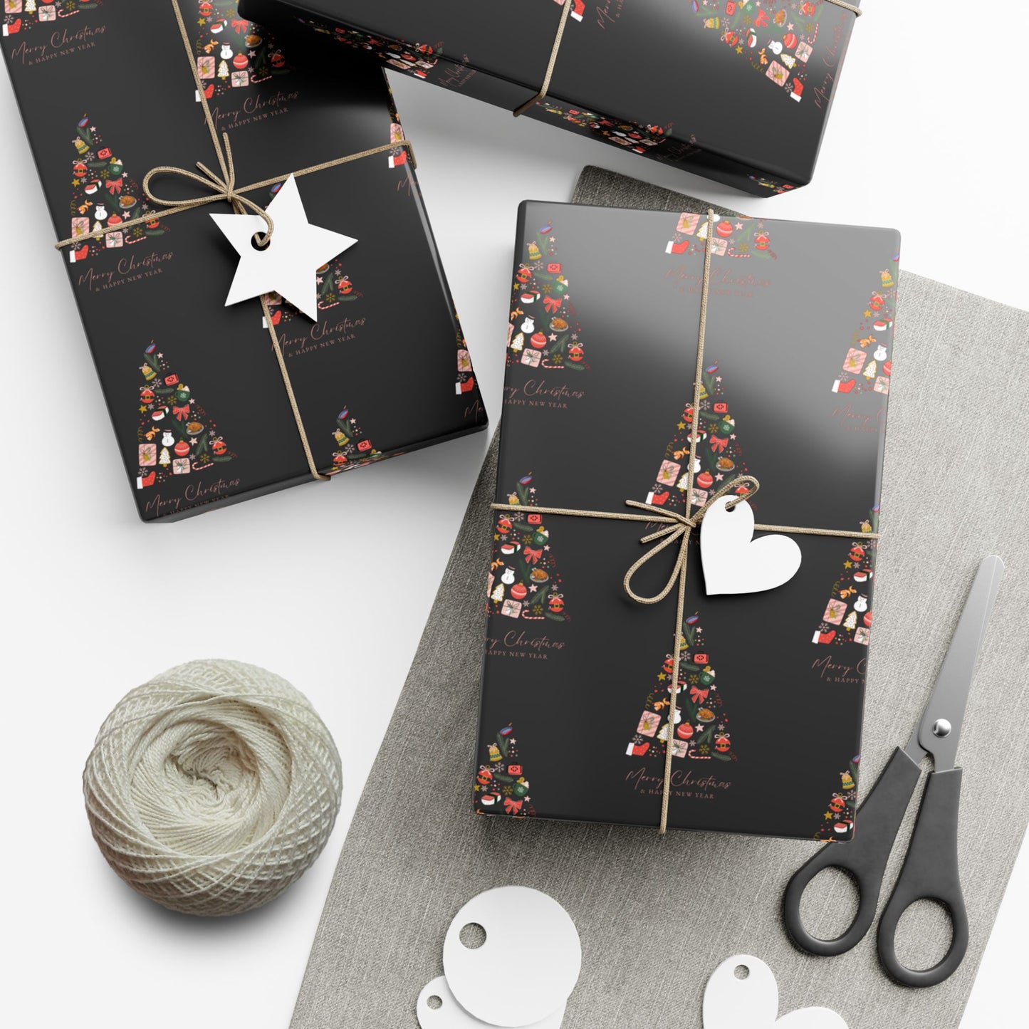 Xmas Tree |  Wrapping Paper| Black