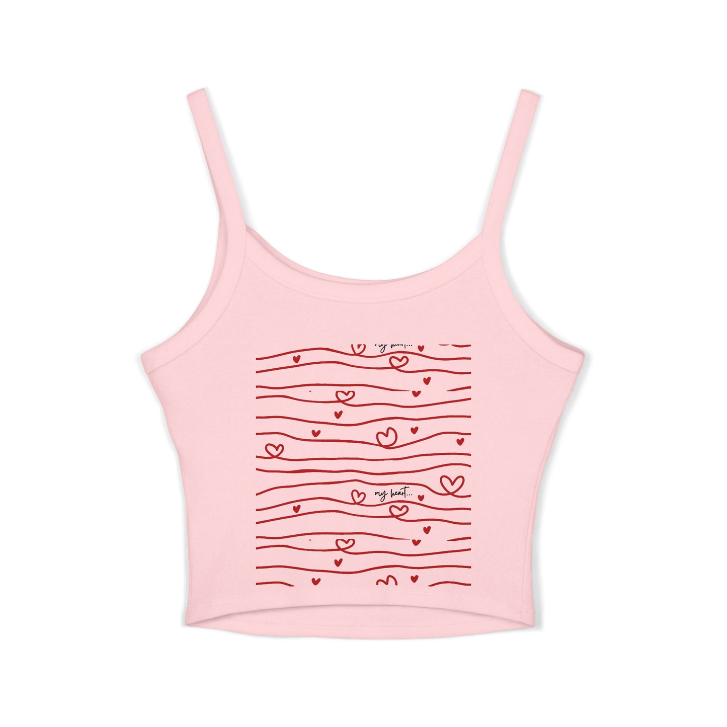 Hershe3 l Spaghetti Tank Top l Red Heart Stripes