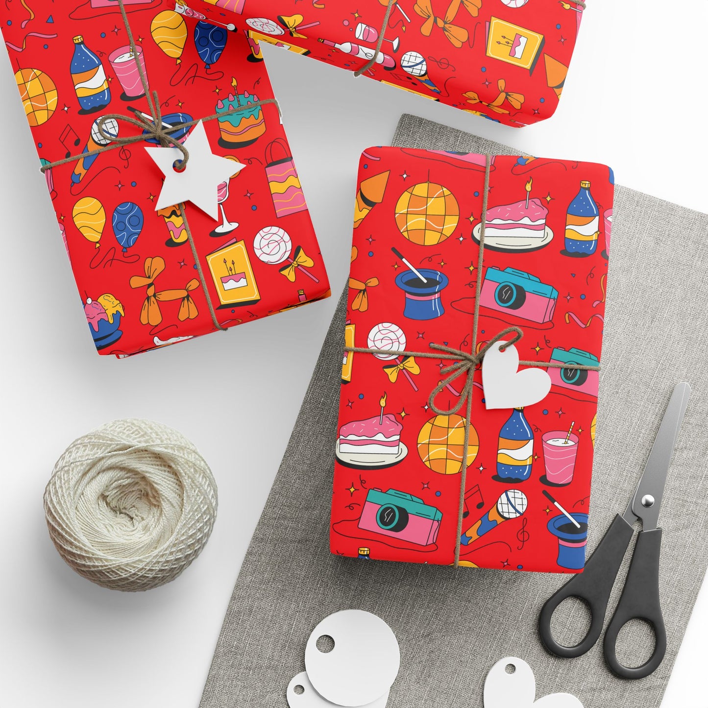 Birthday l Gift Wrap l Red