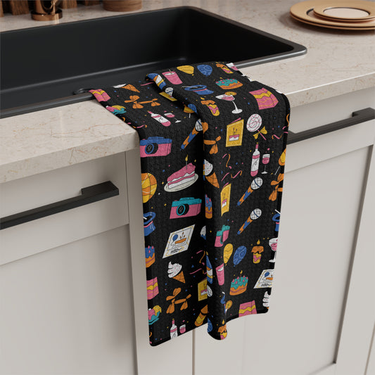 Birthday Theme l Microfiber Towel l Black