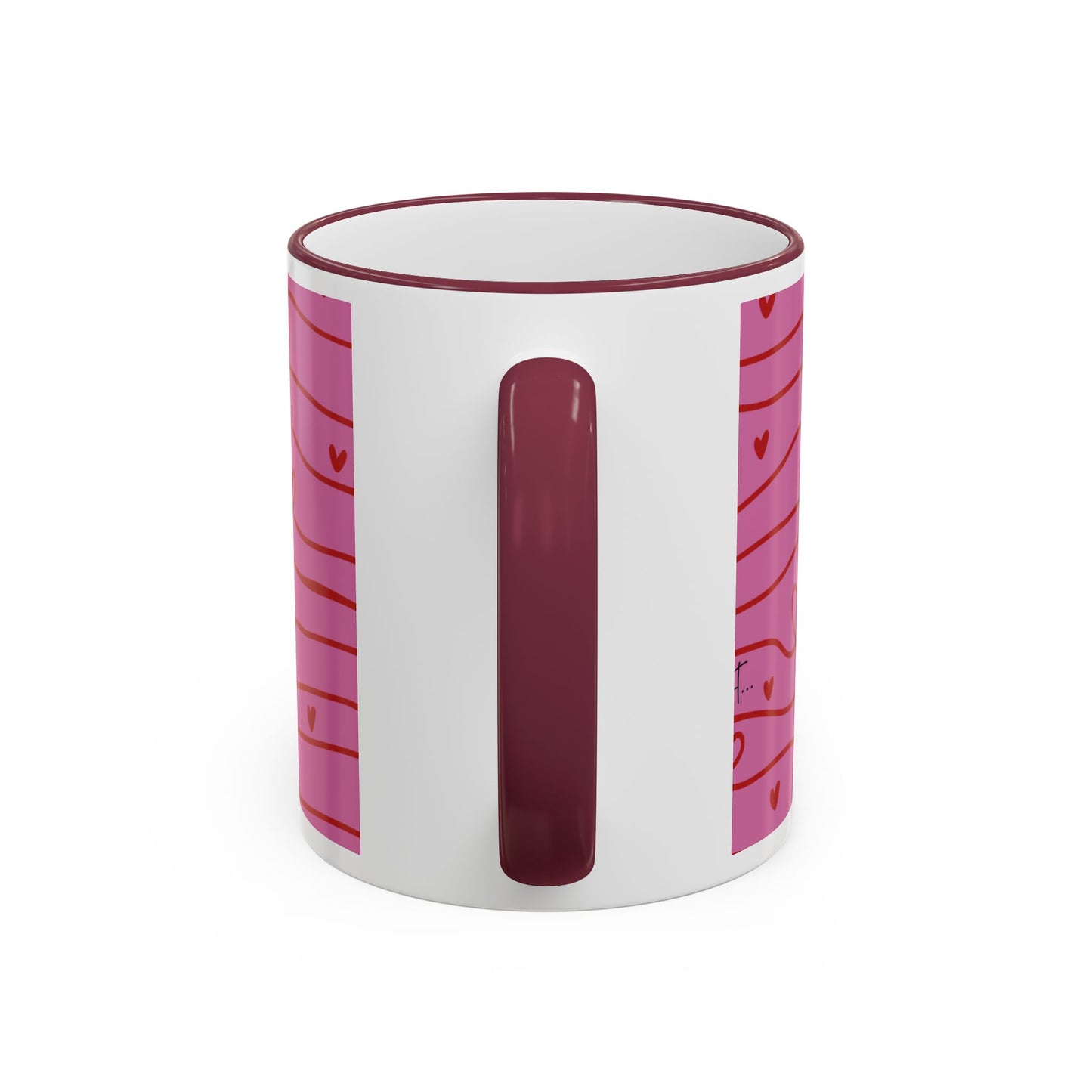 Hershe3 Valentine’s Day Accent Rim & Handle Mug — Romantic 11oz/15oz Gift