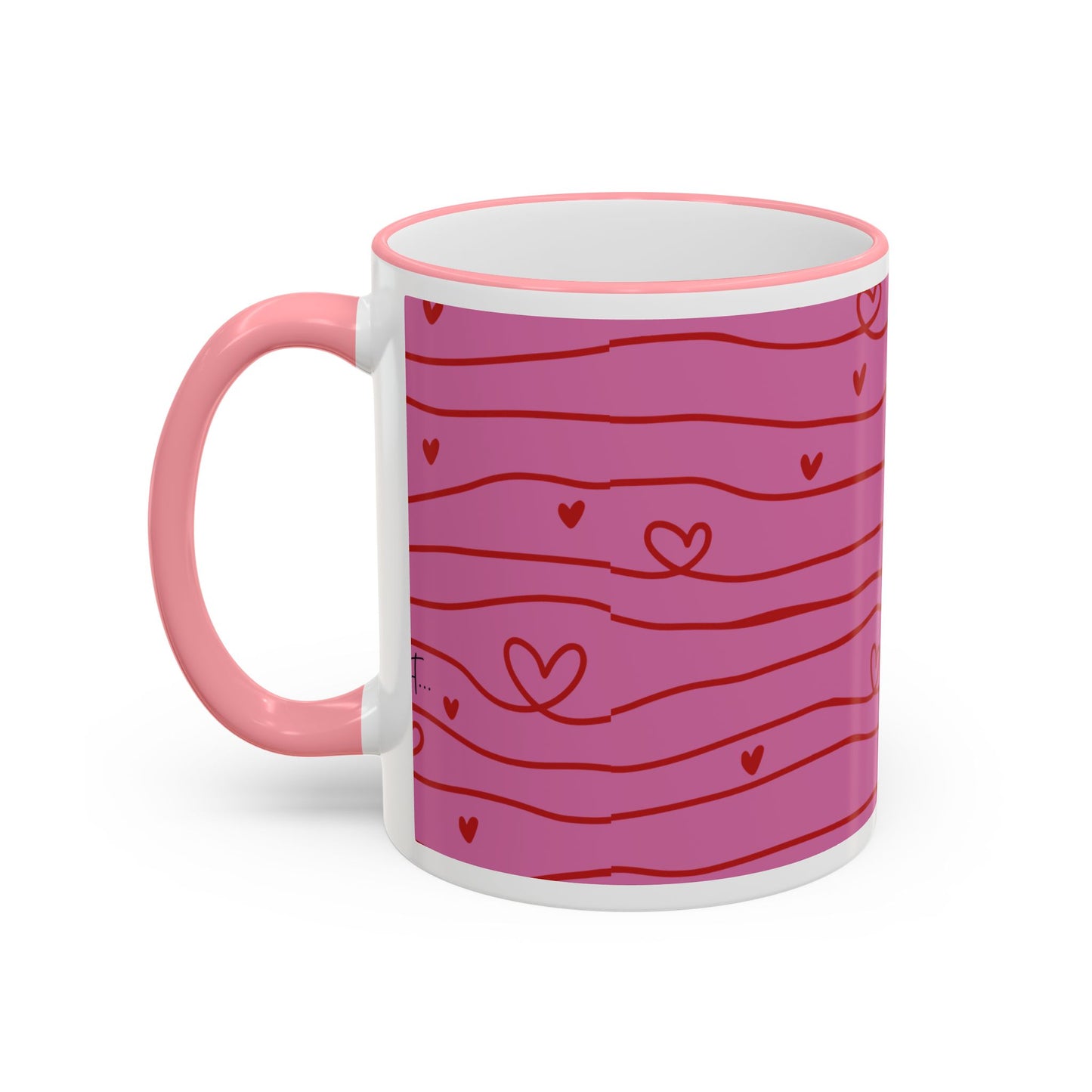Hershe3 Valentine’s Day Accent Rim & Handle Mug — Romantic 11oz/15oz Gift
