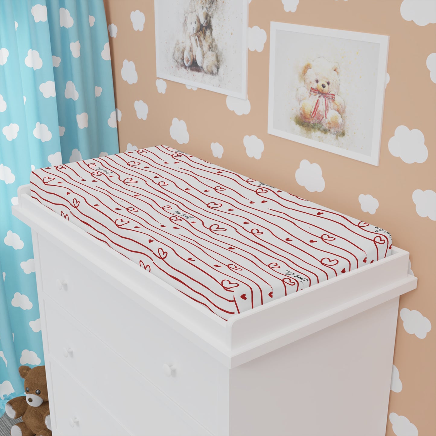 Hershe3Kids l Baby Changing Pad Cover l My Heart