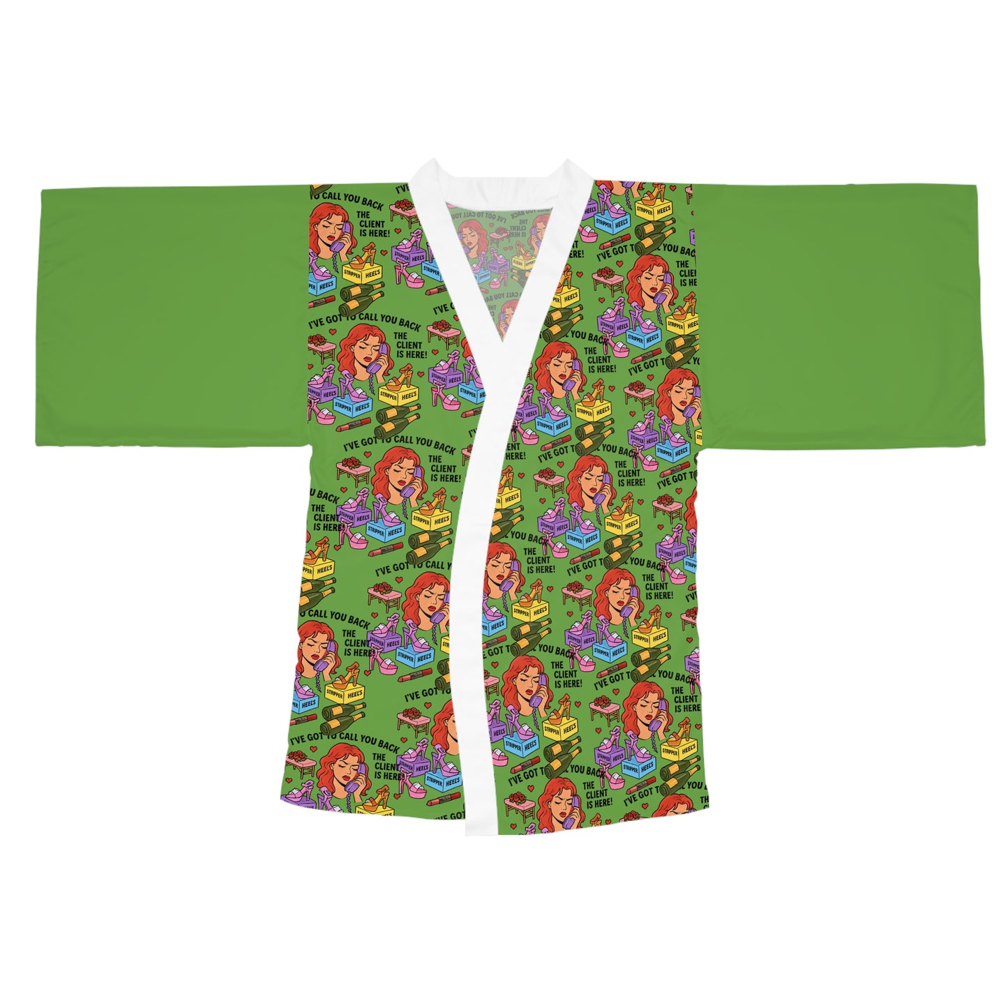 The Client l Kimono Robe l Blossom Green