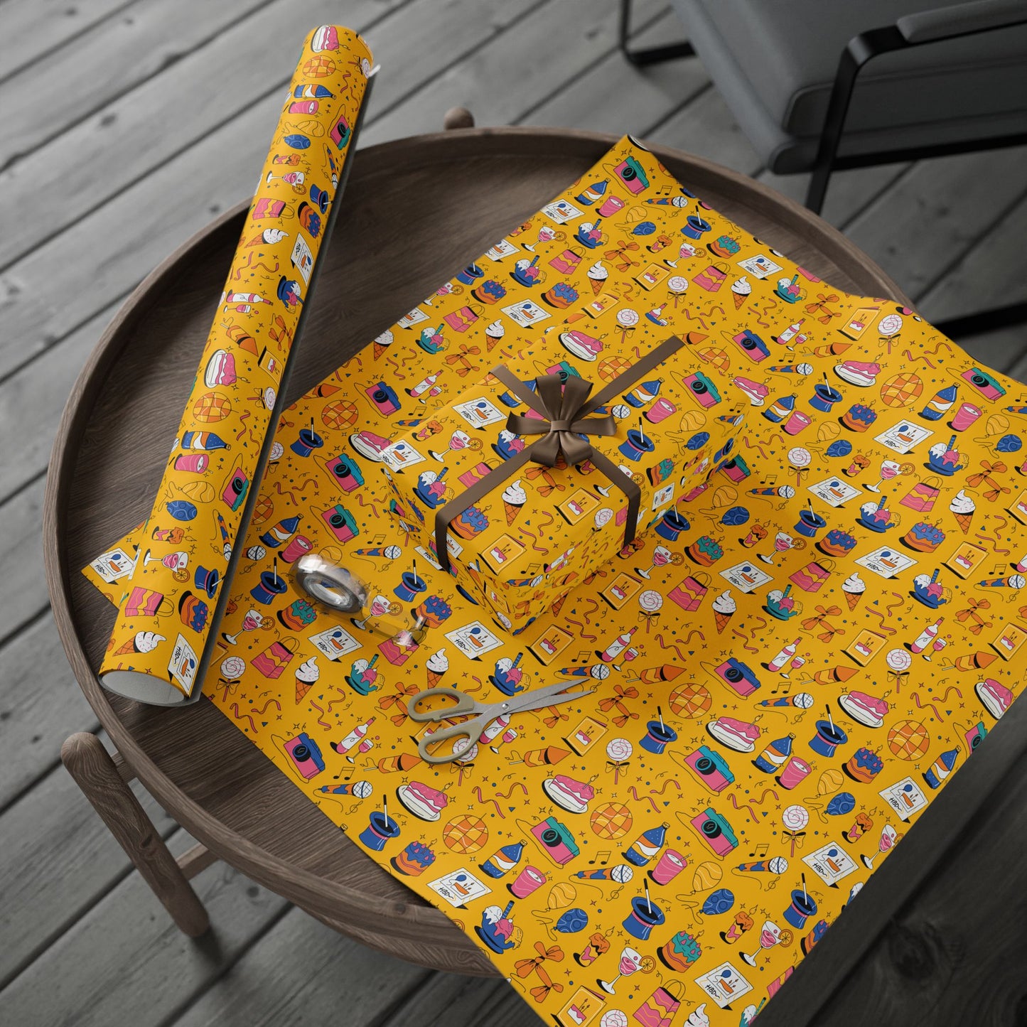 Birthday l Gift Wrap l Yellow