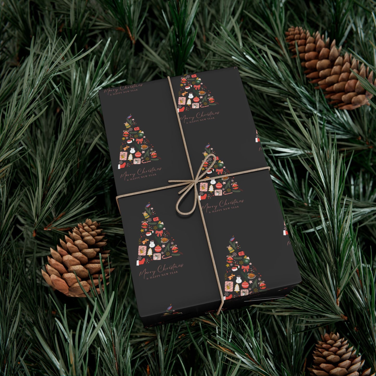Xmas Tree |  Wrapping Paper| Black