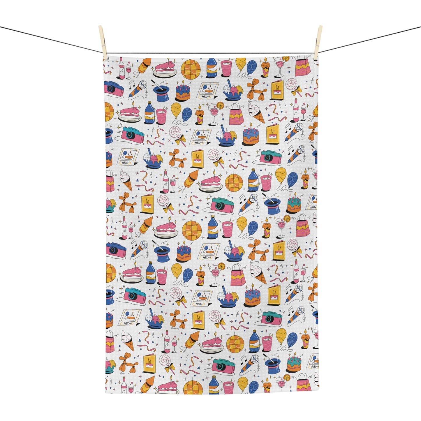Birthday Theme l Microfiber Towel l White
