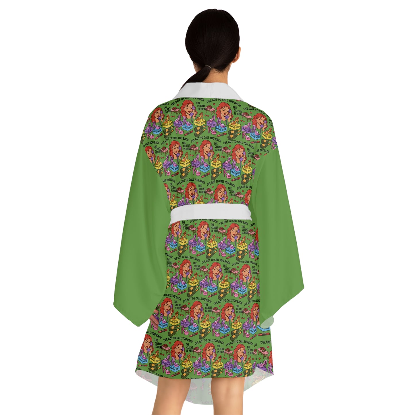 The Client l Kimono Robe l Blossom Green