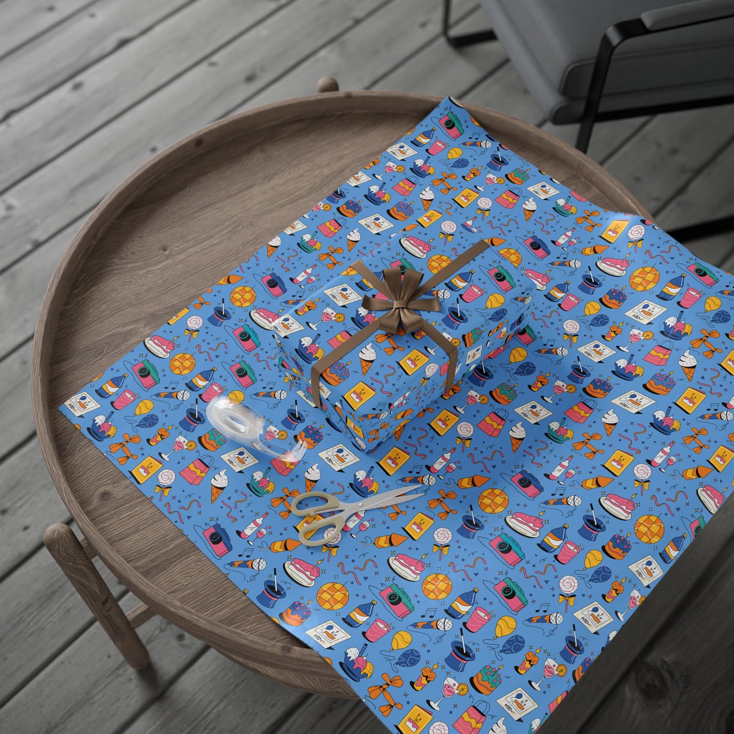 Birthday l Gift Wrap l Powder Blue