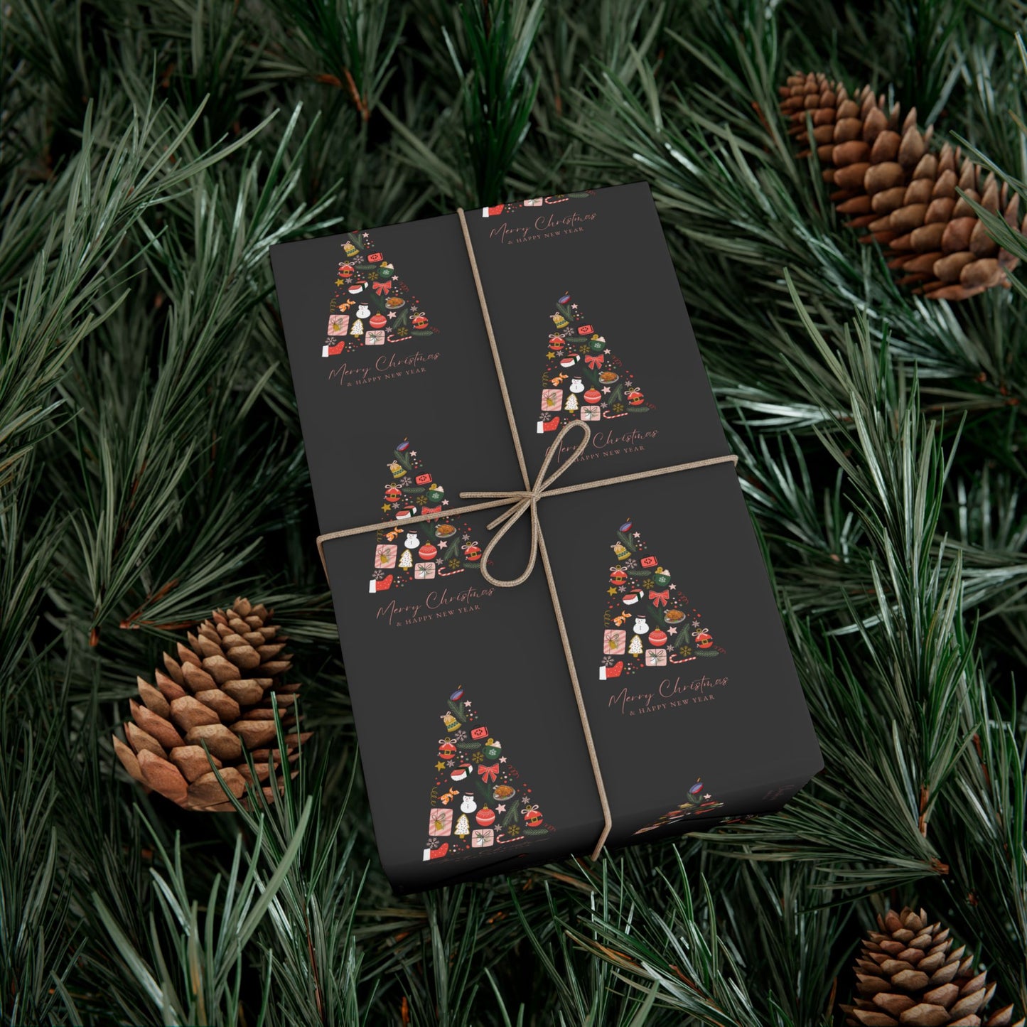 Xmas Tree |  Wrapping Paper| Black
