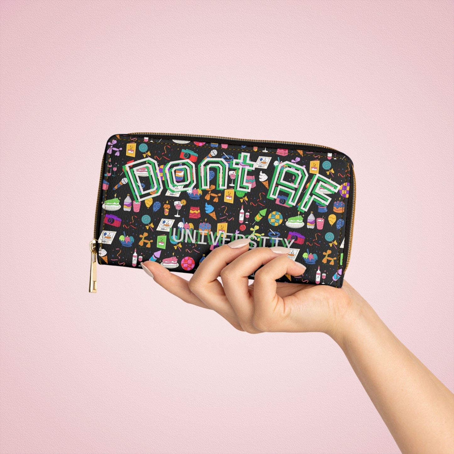 Dont Care l  Zipper Wallet l Black